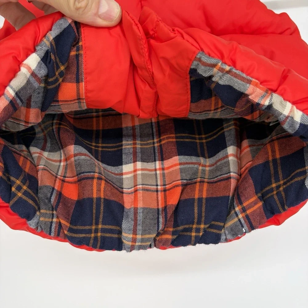 Baby Gap Boys Plaid Puffer Vest 12-18 Mo Plaid Lined Wool Blend Snaps Y2K Fall
